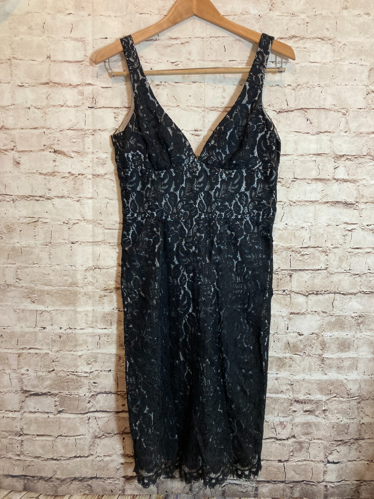 Trina Turk Dress Womens 10 Black Lace LBD Sleeveless Party Evening