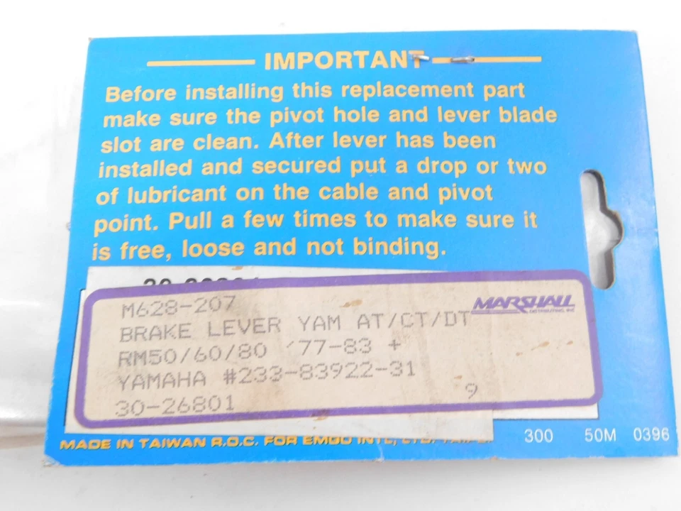 Palanca de freno pulida Emgo 30-26801 Yamaha DT250 75-78 233-83922-31 AT CT DT Foto 3 de 3