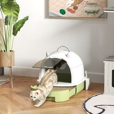 Covered Cat Litter Box with Lid, Scoop, Deodorizing Bags for Odor Control