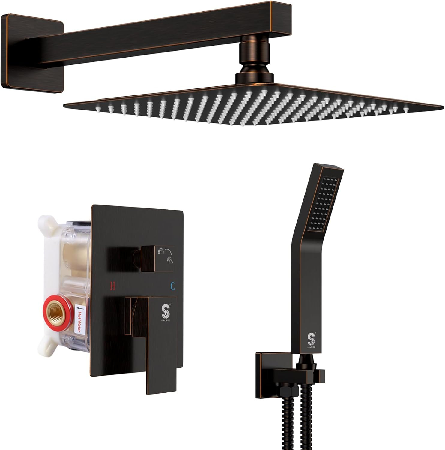 SR SUN RISE Oil Rubbed Bronze Shower System 12 12 Inch,