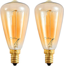 2 Pack Vintage Edison Light Bulb E14 Dimmable, ST48 Decorative Light Bulb, E14 R