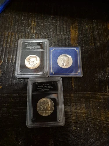 1966, 1967, 1969  40% Silver Kennedy Half Dollar! Lot Of 3 Uncirculated