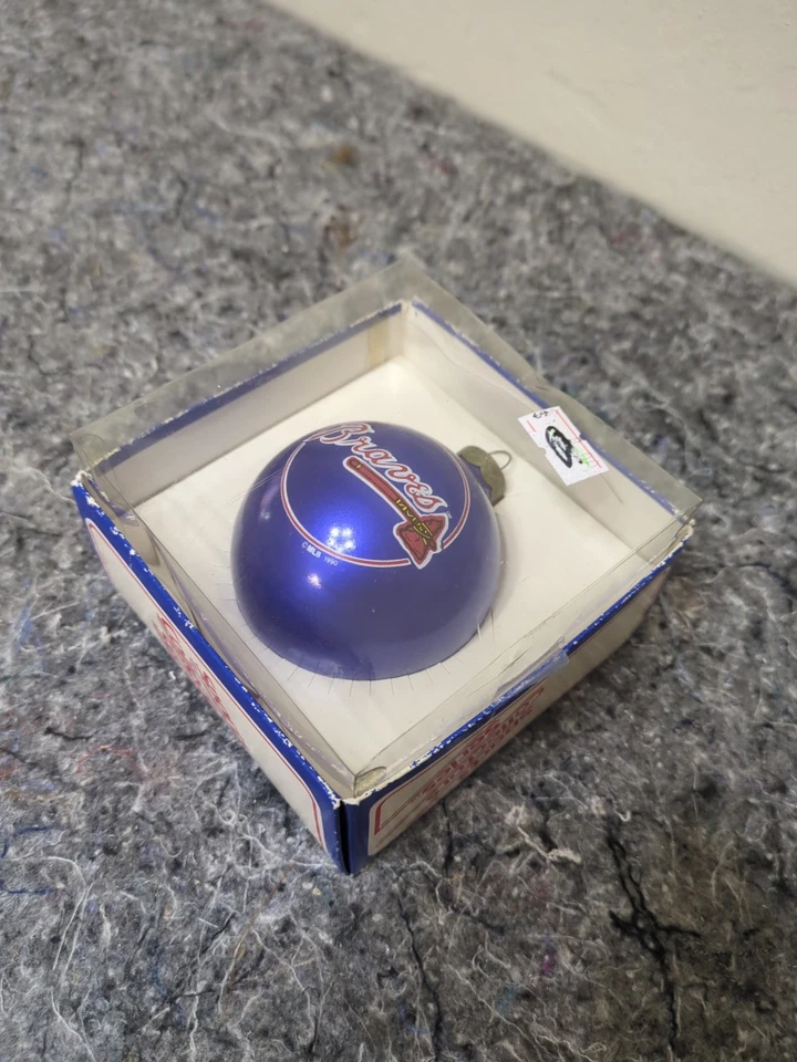 Adorno navideño vintage de vidrio de los Atlanta Braves 1990 de Topperscot MLB Baseball Foto 3 de 4