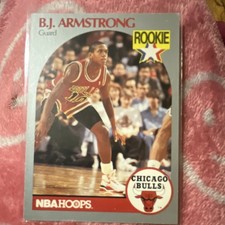 1990-91 NBA Hoops B.J. Armstrong Chicago Bulls Rookie Card #60. rookie card picture
