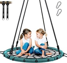 750lbs 40" Spider Web Saucer Tree Swing for Kids Adults, Outdoor Net Swing wi...