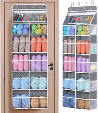 6 Tiers Hanging Yarn Storage Organizer, Large Knitting Organizer with 12 Deep Cl