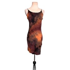 Shein brown tie dye mini sleeveless summer dress size Medium