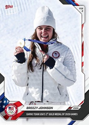 Breezy Johnson 1st USA Gold Milan - 2026 Olympics Topps NOW - Card 2