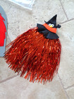 Vtg 1988 Applause Tinsel Halloween Wig Scarecrow Witch Shiny Orange Costume — photo 7