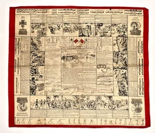 BRITISH MILITARY CAP BADGES, Fulton's Military Handkerchief, 1888, VERY RARE