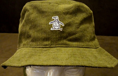 NWOT Rare Sample 56CM Original Penguin Reversible Corduroy/AOP Bucket Hat