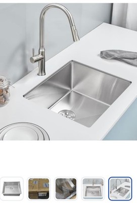 TSIBOMU 25 x 22 Inch Undermount Kitchen Sink, 18 Gauge 304 Stainless Steel...