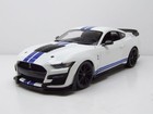 Ford Shelby Mustang GT500 2020 weiß blau Modellauto 1:18 Maisto