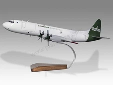 Lockheed L-188CF Electra Channel Express Mahogany Wood Handmade Airplane Model