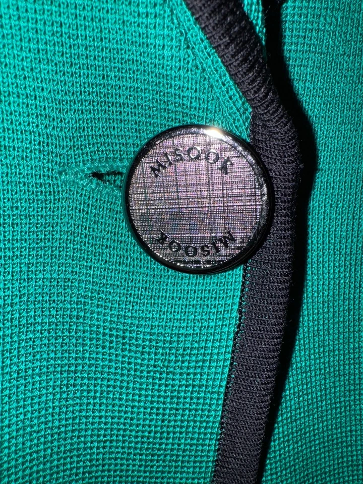 NWT MISOOK Teal Fitted Knit Single Button Jacket Blazer Black Trim Women Plus 3X - Image 4 of 4