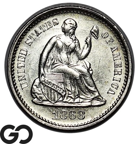 1868-S Seated Liberty Half Dime, Tough This Nice, Gem BU Better Date