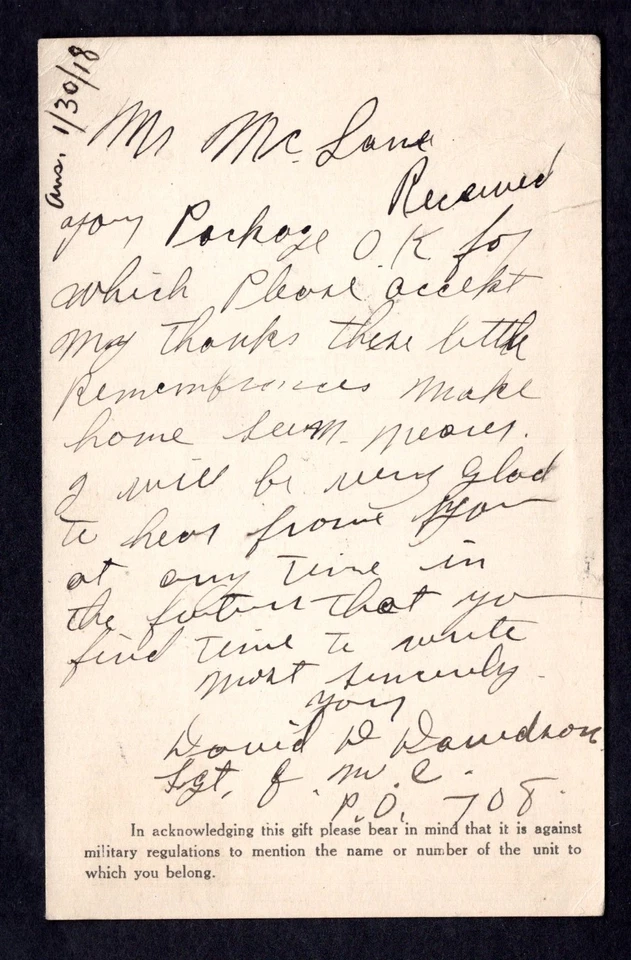 US 1918 WWI AMERICAN EXPEDITIONARY FORCE "A.E.F." PERFIN ON 1¢ WASHINGTON - Image 2 of 2