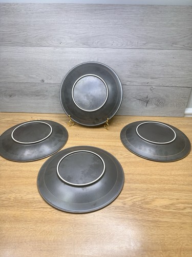 Vintage Japan Jade Green Glazed Dinner Plates With Brown Underside 10-7/8”~4 Pc - Picture 6 of 7