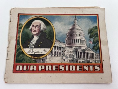 Vintage ''Our Presidents'' US Booklet mit Alka-Seltzer Werbung ca. 1930er-40er Jahre