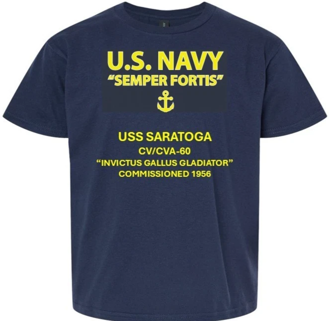USS RANGER  CV/CVA-60 * SEMPER FORTIS *VINYL SHIRT. US NAVY LICENSED - Picture 1 of 19