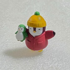 Pudgy Penguins Igloo Pack Collectible Figure Red Jacket carrying smaller 2"