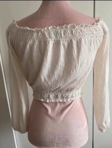 Bauchfrei Top Weiß XS H&M Damen - Bild 2 von 4