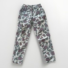 Vintage 80's Women's Bonjour Floral Rose Printed Denim Jeans. Made In USA Size 7
