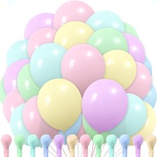 126 Pcs Pastel Balloons, 18 12 10 5 Inch Macaron Balloons Pink Pastel Colorfu...