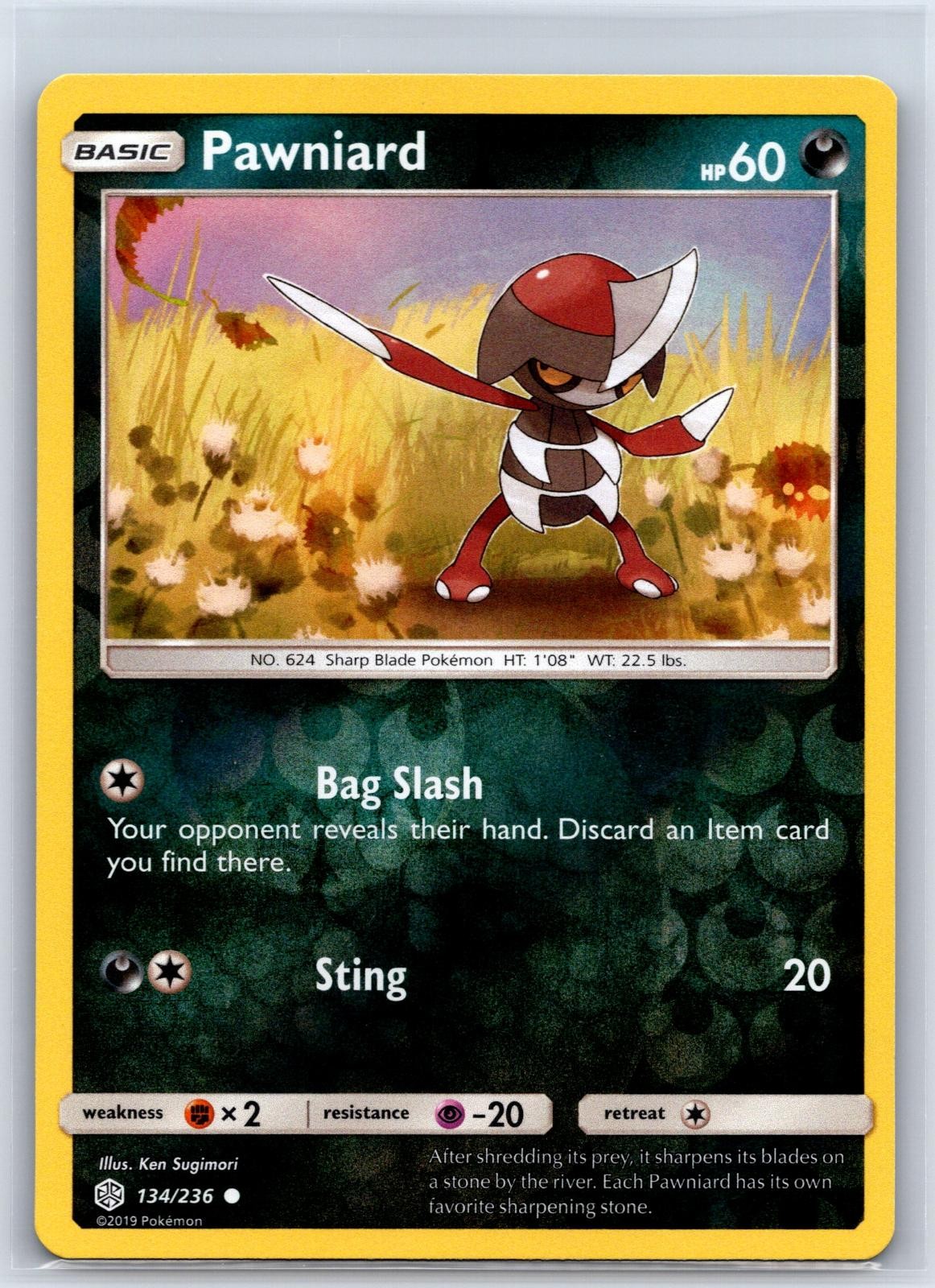 Pawniard 134/236 Common Cosmic Eclipse Pokemon Reverse Holo NM/M 611d-21