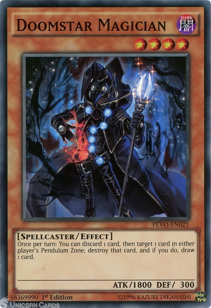PEVO-EN021 Doomstar Magician Super Rare 1st Edition Mint YuGiOh Card