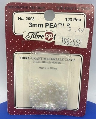Fibre-Craft Materials 3mm Pearls AB Coating 120pcs No. 2093 Crafting Supplies