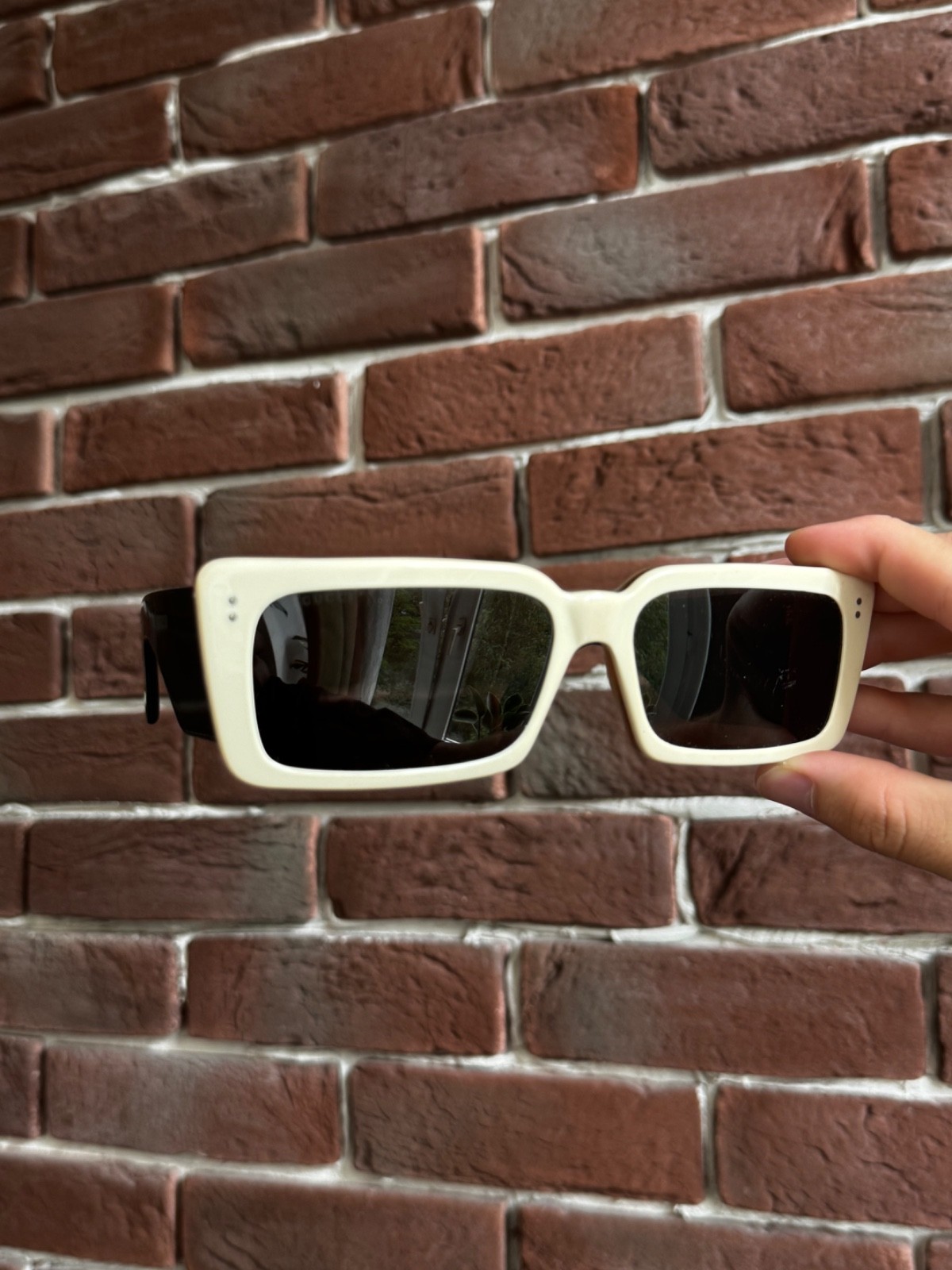 Rare Gucci Acetate Rectangular Flap Sunglasses bl… - image 1