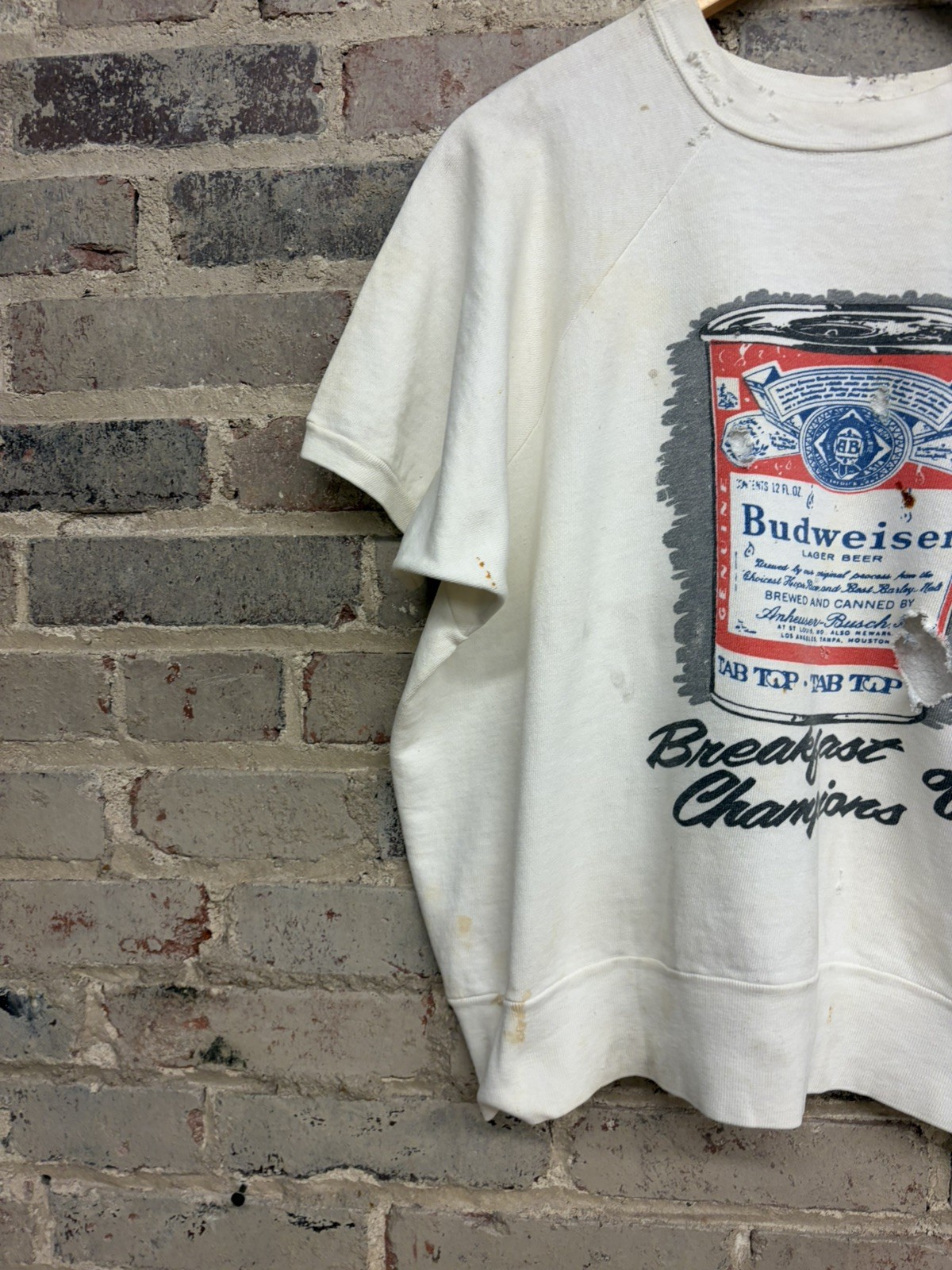 RARE True Vintage 50s 60s Novelty Budweiser Sweatshirt Thrashed image 2