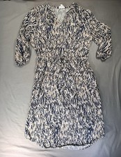 Westbound Midi Abstract Print Dress Women’s Small Split Vneck 3/4 Sleeve