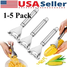 Stainless Steel Corn Cob Peeler Stripper Remover Kitchen Cutter Thresher Tool US