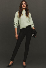 ANTHROPOLOGIE SANCTUARY W LARGE New Faux Leather Leggings Black Pants Pull On