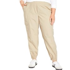 Old Navy High-Waisted Ankle-Zip Cargo Nylon Joggers, A Stones Throw Color Medium