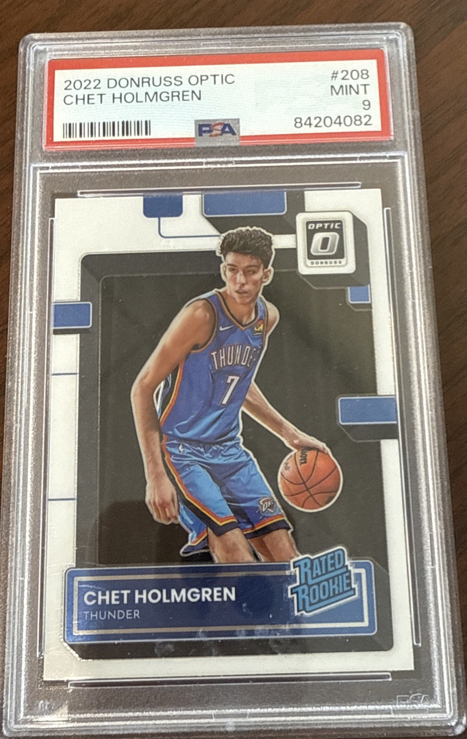 2022-23 Donruss Optic Chet Holmgren Rated Rookie RC #208 PSA 9 MINT