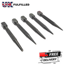 5pc Square Head Center Punch Set Imperial – Hardened Steel Knurled Body
