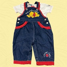 Vintage Y2K Disney Winnie The Pooh Baby Overall Set 12M