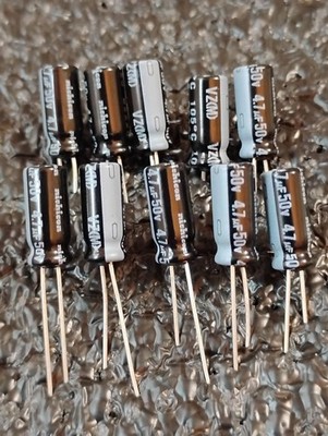 Nichicon 4.7 UF 50 Volt UVZ Series Wide Temp Range -40*C-105*C Qty-10
