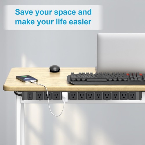 360° Rotating 12 Outlet Mountable Power Strip, Metal Gaming Table Mounted Out... - Picture 7 of 7