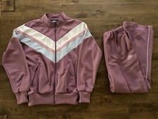 Vintage Nike 80s Blue Tag Women  s Track Suit Pink Size M White EUC Matching Set