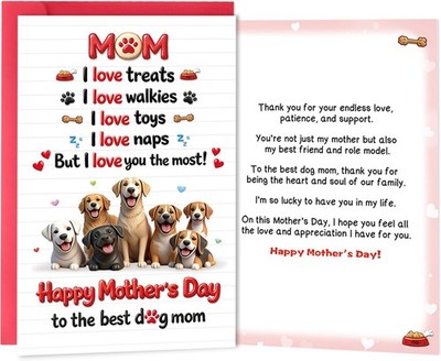 Happy Mother's Day Card From The Dog, Cute Happy Dogs Moms Gifts for Mother's Da