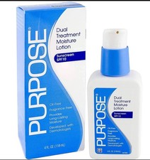 PURPOSE SPF 10 Sunscreen Dual Treatment Moisture Lotion Fragrance Free 4 Ounce