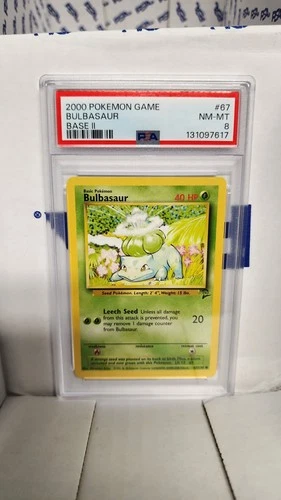 2000 POKEMON GAME #67 BASE ll BULBASAUR PSA 8