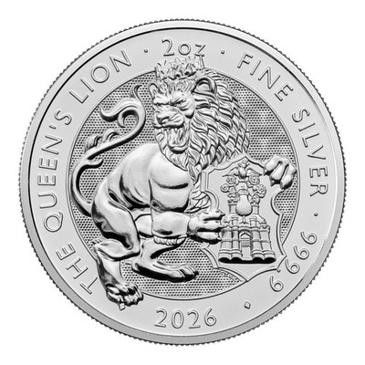 UK 5 Pfd 2026 Tudor Beasts Queen s Lion  2  OZ Silber 999.9