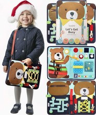 PUTSKA Busy Board Montessori Toys, Busy Book for Toddlers 3 Years, Sensory Toys