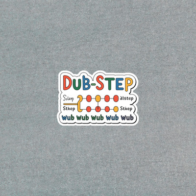 Dub-Step Music Genre Colorful Vinyl Sticker for Laptops and Water Bottles #6455
