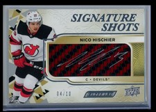 2019-20 Upper Deck Engrained Signature Shots Red Stick Nico Hischier Auto 04/10